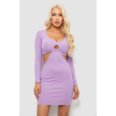Сукня жіноча однотонна в рубчик з вирізами, колір бузковий