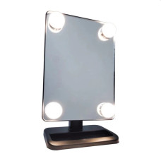 Настольное зеркало для макіяжа Cosmetie mirror 360 Rotation Angel с подсветкой Black Настольное зеркало для макіяжа Cosmetie mirror 360 Rotation Angel с подсветкой Black