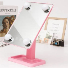 Настільне дзеркало для макіяжу Cosmetie mirror 360 Rotation Angel з підсвічуванням Pink Настільне дзеркало для макіяжу Cosmetie mirror 360 Rotation Angel з підсвічуванням Pink