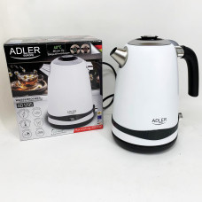 Чайник металевий Adler AD 1295w 1.7л 1850Вт електричний з терморегулятором 40-100 °С White