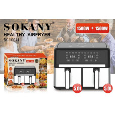 Аерофритюрниця Sokany SK-10041 Air Fryer безмасляного приготування сенсорне керування 8л 1800Вт