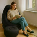 Надувное кресло с пуфом для отдыха AIR SOFA велюровое Black