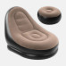 Надувне крісло з пуфом для відпочинку AIR SOFA велюрове Brown