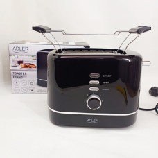 Тостер Adler AD 3224 7 рівнів обсмажування решітка для булочок 850Вт Black