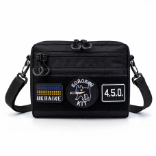 Тактична сумка для патчів Cordura 600D — 5 кишень, месенджер чорний з тканини